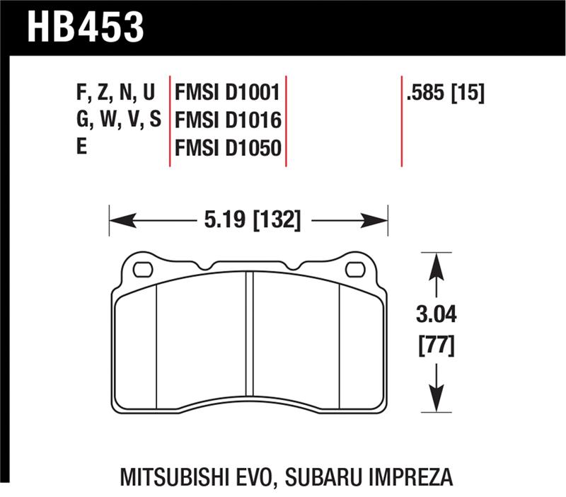 Subaru STi Brake Pads - Front - Hawk Performance - Blue 9012 - Blue - `04-`09